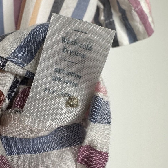 Marine Layer Talia Short-Sleeve Striped Button-Up Shirt Women Multicolor Size XS - Picture 5 of 5